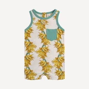 NWT Kate Quinn POCKET TANK SPORT TOPSTITCH UNION SHORTIE | BANANAS SUMMER BAMBOO